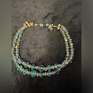 Crystal double strand choker